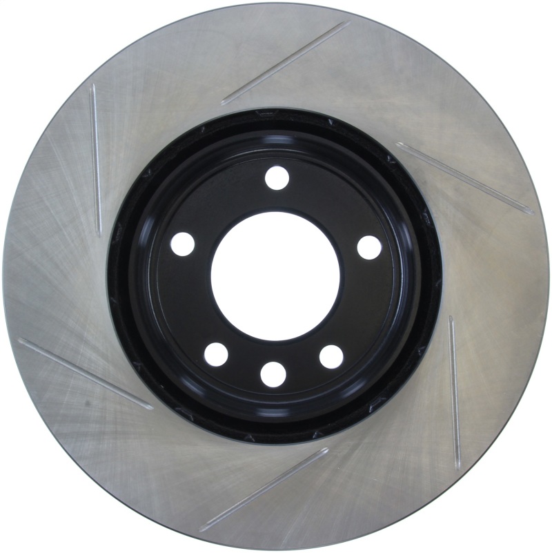 Volkswagen Touareg Brake Rotor (1) - Front Left - Stoptech - Slotted - Black - `04-`18
