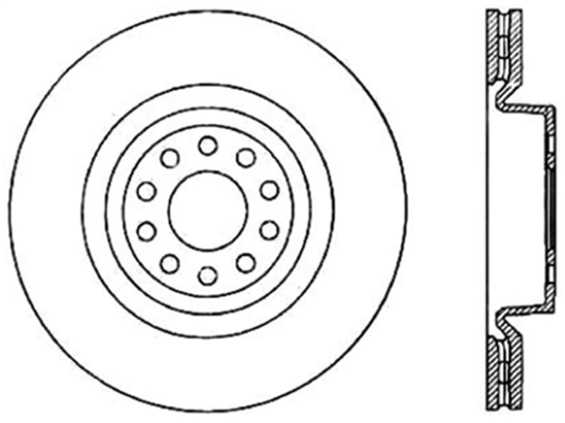 Audi S4 Brake Rotor (1) - Front Right - Stoptech - Cryo Slotted Sport - Black - `04-`09