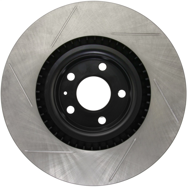 Audi S4 Brake Rotor (1) - Front Left - Stoptech - Slotted Sport - Black - `04-`09