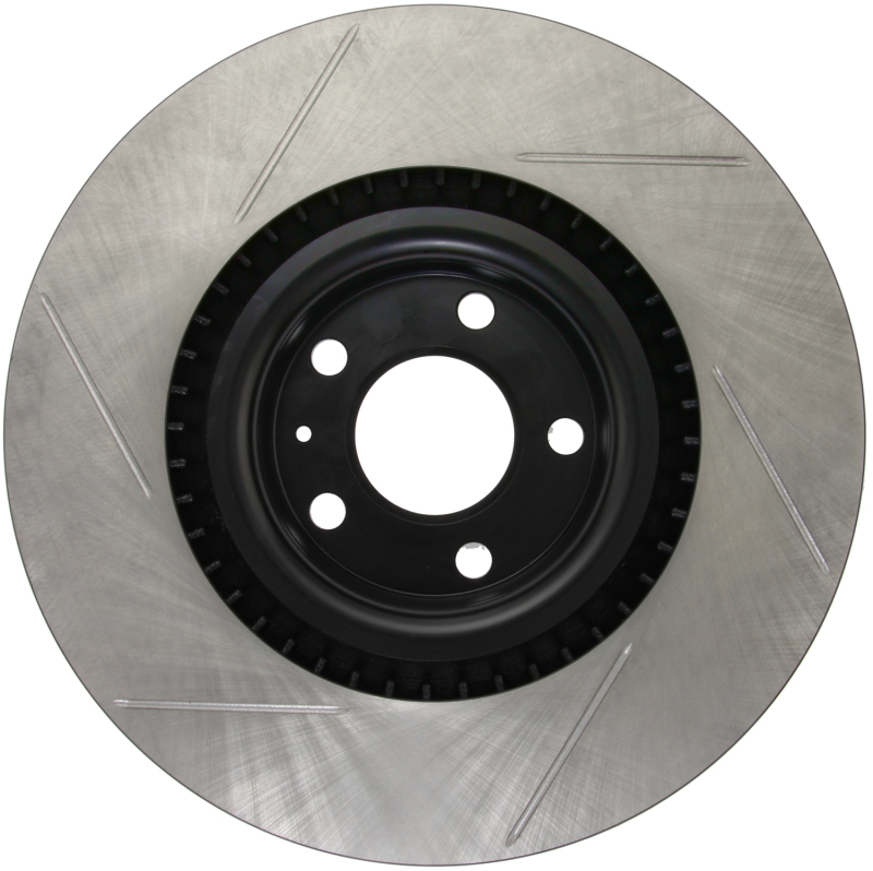 Audi S4 Brake Rotor (1) - Front Left - Stoptech - Slotted Sport - Black - `04-`09