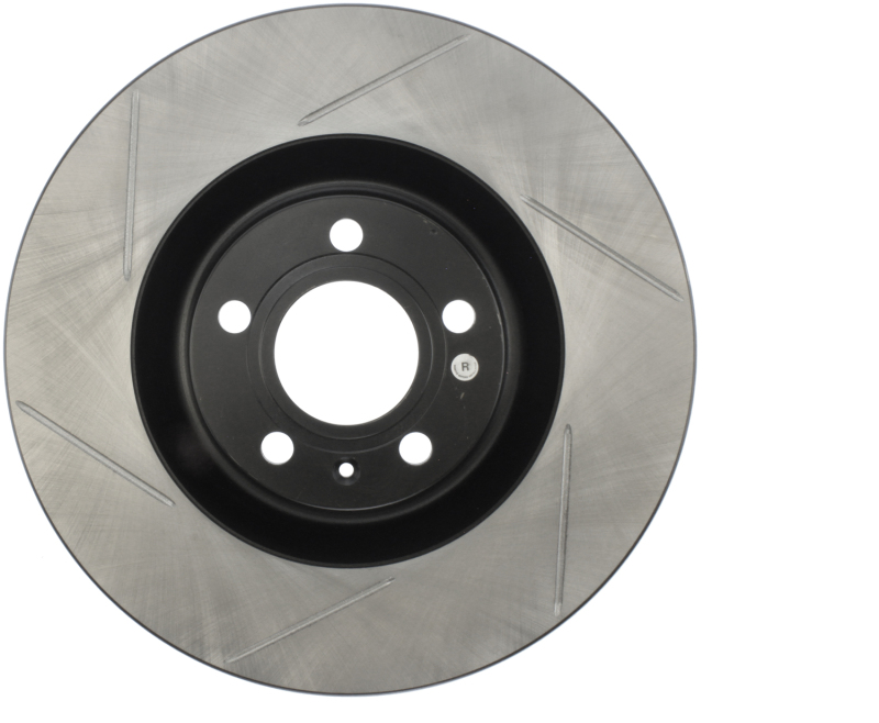 Audi S4 Brake Rotor (1) - Front Right - Stoptech - Slotted Sport - Black - `04-`09