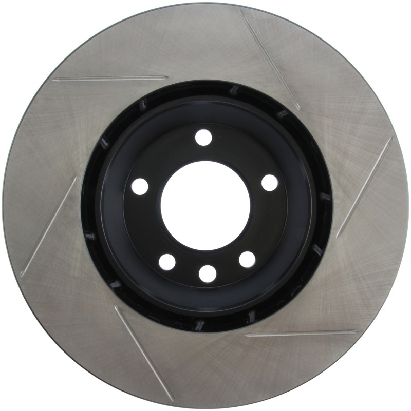Volkswagen Touareg Brake Rotor (1) - Front Right - Stoptech - Slotted Sport - Black - `04-`10