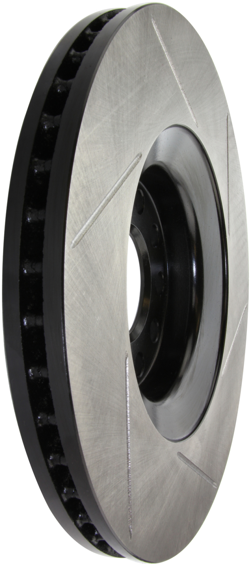 Audi Allroad Brake Rotor (1) - Front Right - Stoptech - Slotted Sport - Black - `01-`06