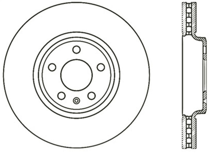 Audi Q5 Brake Rotor (1) - Front Right - Stoptech - Slotted Cryo - Black - `09-`12
