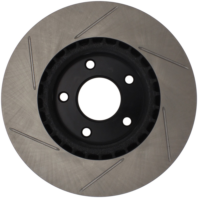 Infiniti G35 Brake Rotor (1) - Front Left - Stoptech - Slotted Sport - Black - `03-`05