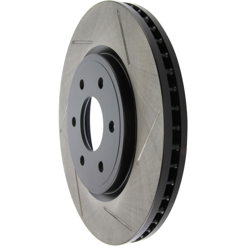 Nissan Pathfinder Brake Rotor (1) - Front Left - Stoptech - Slotted - Black - `04-`12