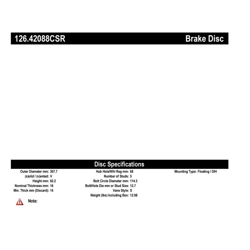 Infiniti Q40 Brake Rotor (1) - Rear Right - Stoptech - Slotted Sport - 2015