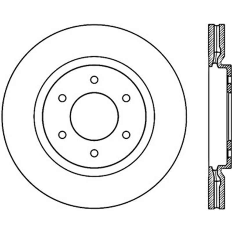 Infiniti QX56 Brake Rotor (1) - Front Left - Stoptech - Slotted Cryo - Black - `08-`10