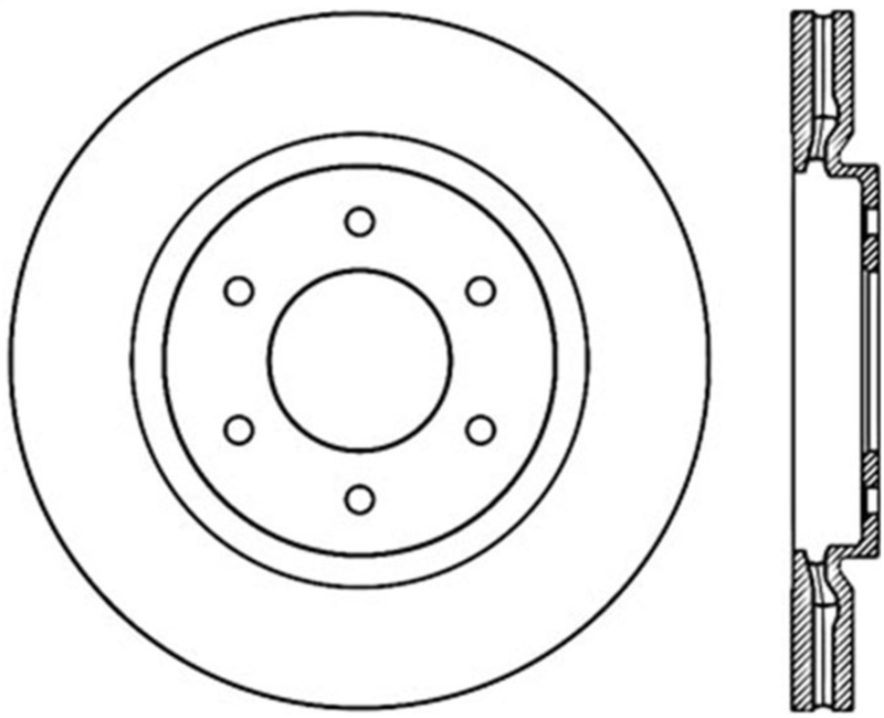 Infiniti QX56 Brake Rotor (1) - Front Left - Stoptech - Slotted Cryo - Black - `08-`10
