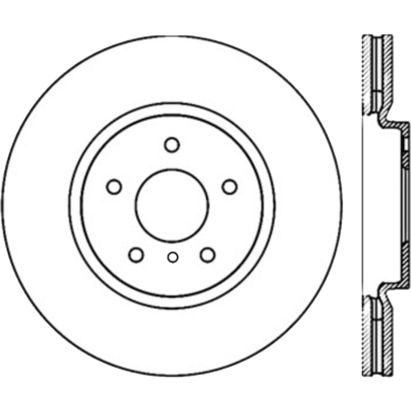 Infiniti Q70 Brake Rotor (1) - Front Right - Stoptech - Sport Slotted Cryo - Black - `14-`19