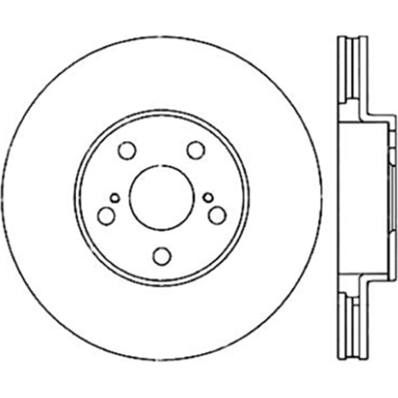 Toyota Matrix Brake Rotor (1) - Front Left - Stoptech - Slotted Cryo - Black - `03-`08