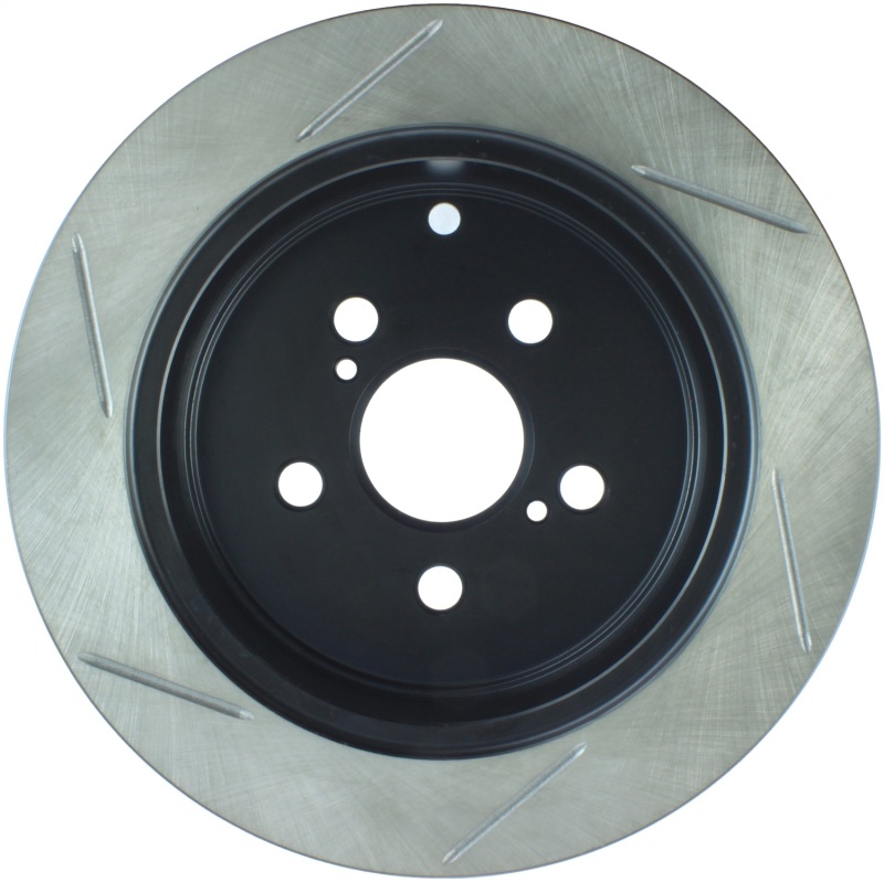 Toyota Corolla Brake Rotor (1) - Rear Left - Stoptech - Slotted Sport - Black - `05-`06