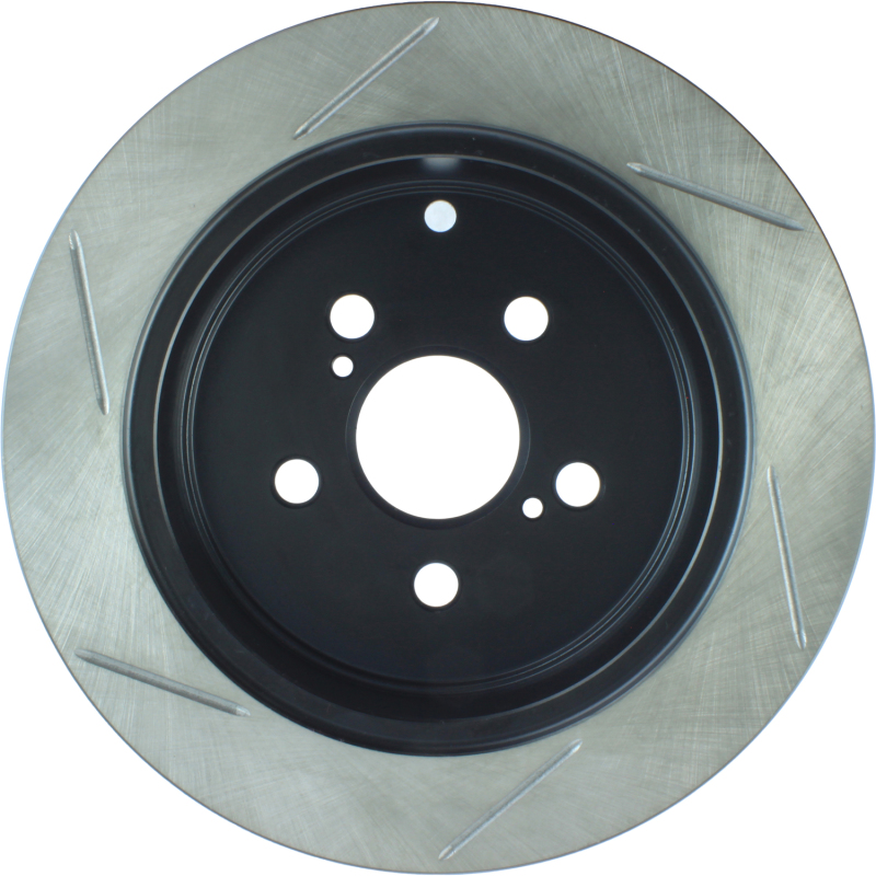 Toyota Corolla Brake Rotor (1) - Rear Left - Stoptech - Slotted Sport - Black - `05-`06