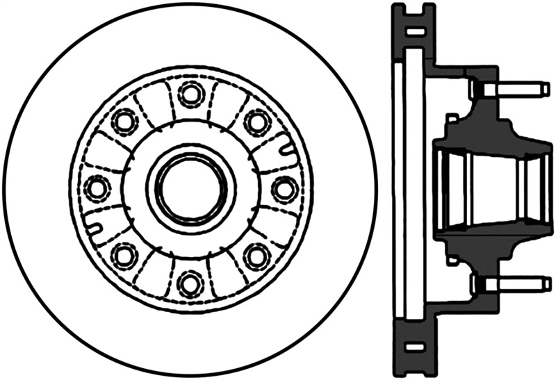 Ford Excursion Brake Rotor (1) - Front Right - Stoptech - Sport Slotted Cryo - Black - `00-`02