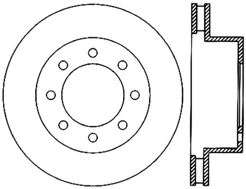 Dodge Ram 3500 Brake Rotor (1) - Front Right - Stoptech - Slotted Cryo - Black - `03-`08