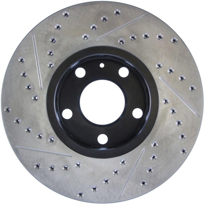 Audi A4 Brake Rotor (1) - Front Left - Stoptech - Drilled/Slotted - Black - `96-`08