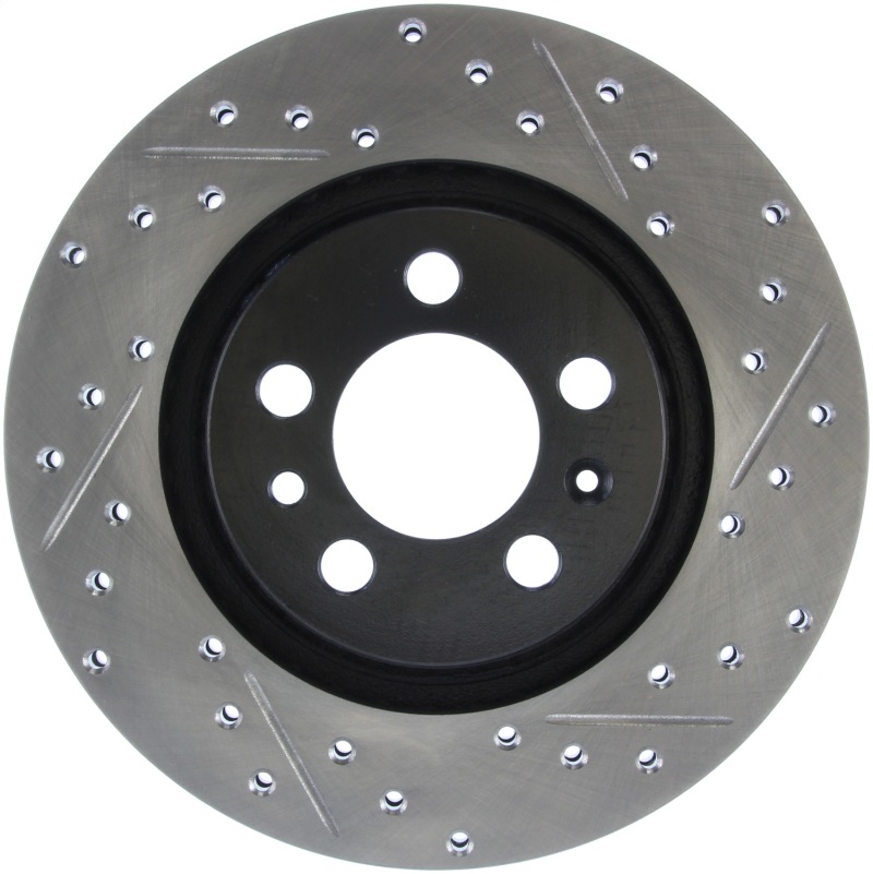Audi A3 Brake Rotors (1) - Front Left - Stoptech - Slotted & Drilled Sport - Black - `98-`04