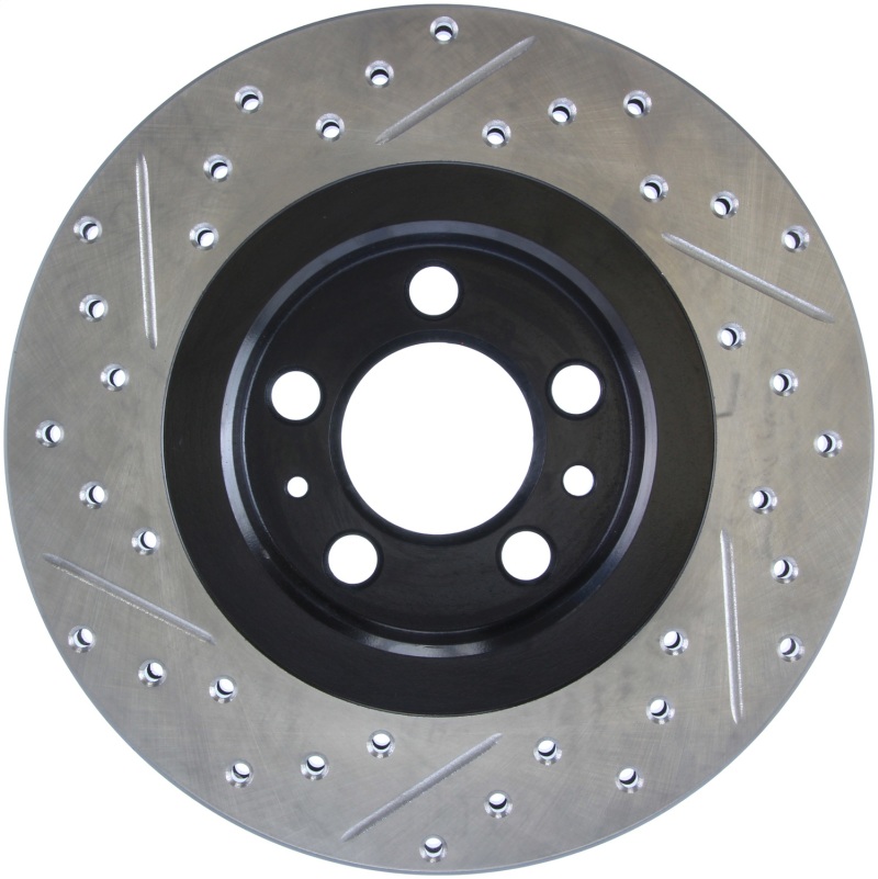 Audi A3 Brake Rotors (1) - Front Left - Stoptech - Slotted & Drilled Sport - Black - `98-`04