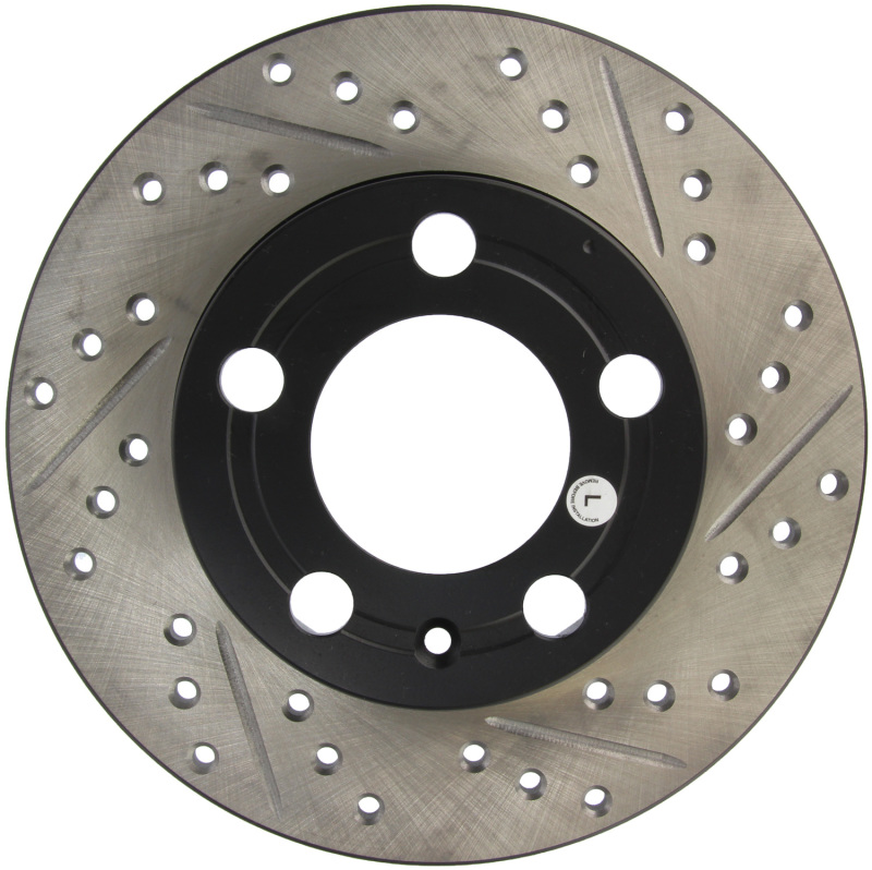 Volkswagen Jetta City Brake Rotor (2) - Rear Left - Stoptech - Slotted & Drilled - Black - `07-`09