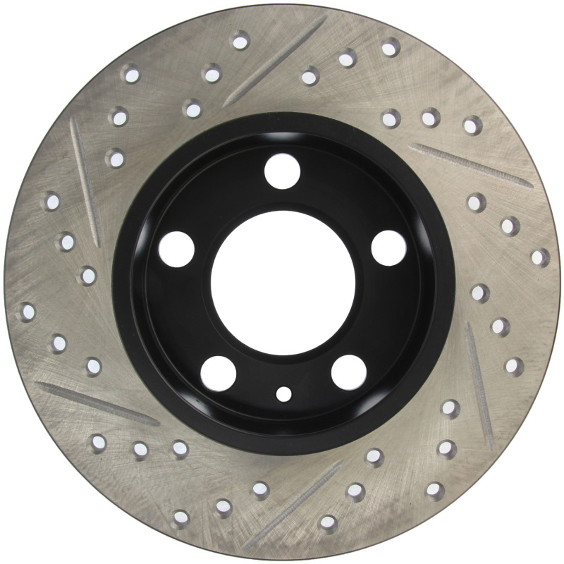 Volkswagen Vento Brake Rotor (2) - Rear Left - Stoptech - Slotted & Drilled - Black - `18-`19