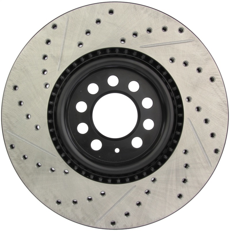 Volkswagen Jetta Brake Rotor (1) - Front Left - Stoptech - Slotted & Drilled Sport - Black - `04-`05