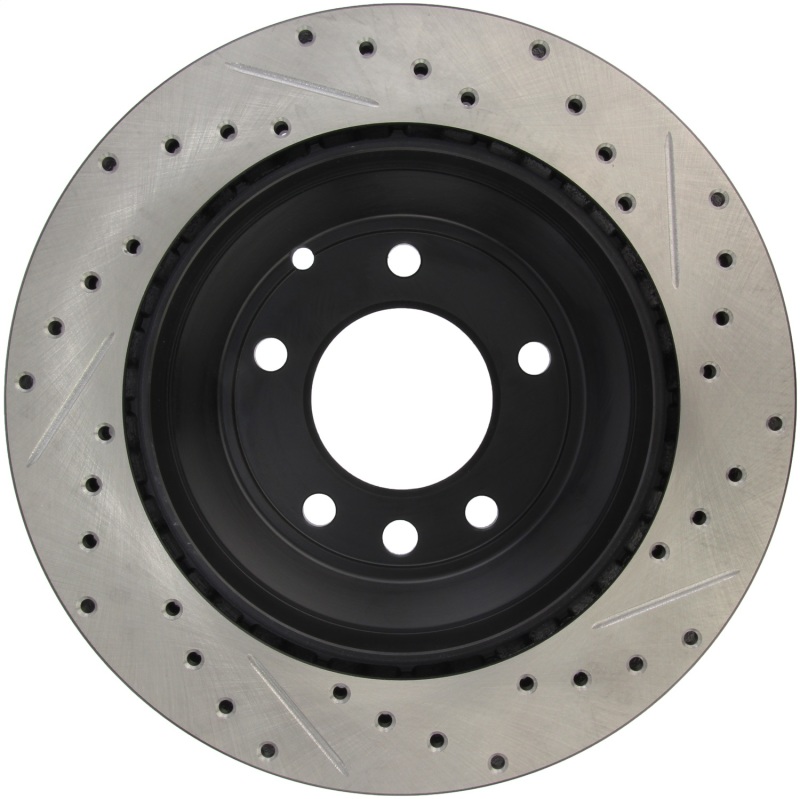 Audi Q7 Brake Rotor (1) - Rear Right - Stoptech - Slotted & Drilled - Black - `07-`15