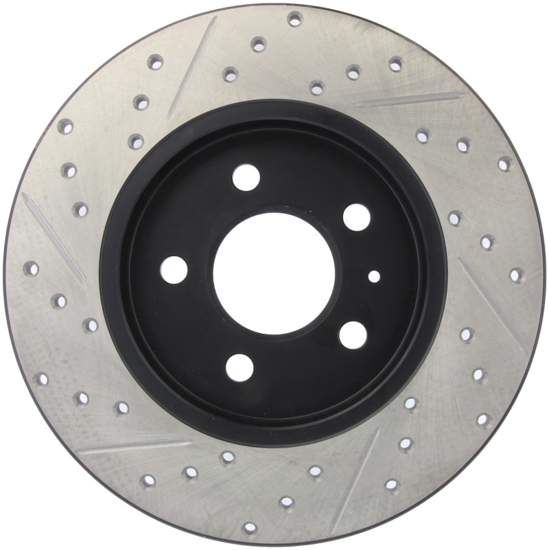 Audi A4 Brake Rotors (1) - Rear Left - Stoptech - Slotted & Drilled Sport - Black E-Coated - `01-`09