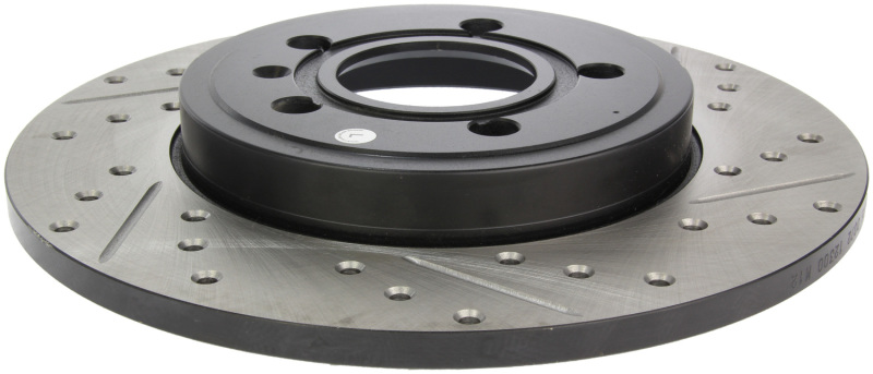 Audi A4 Brake Rotors (1) - Rear Left - Stoptech - Slotted & Drilled Sport - Black E-Coated - `01-`09