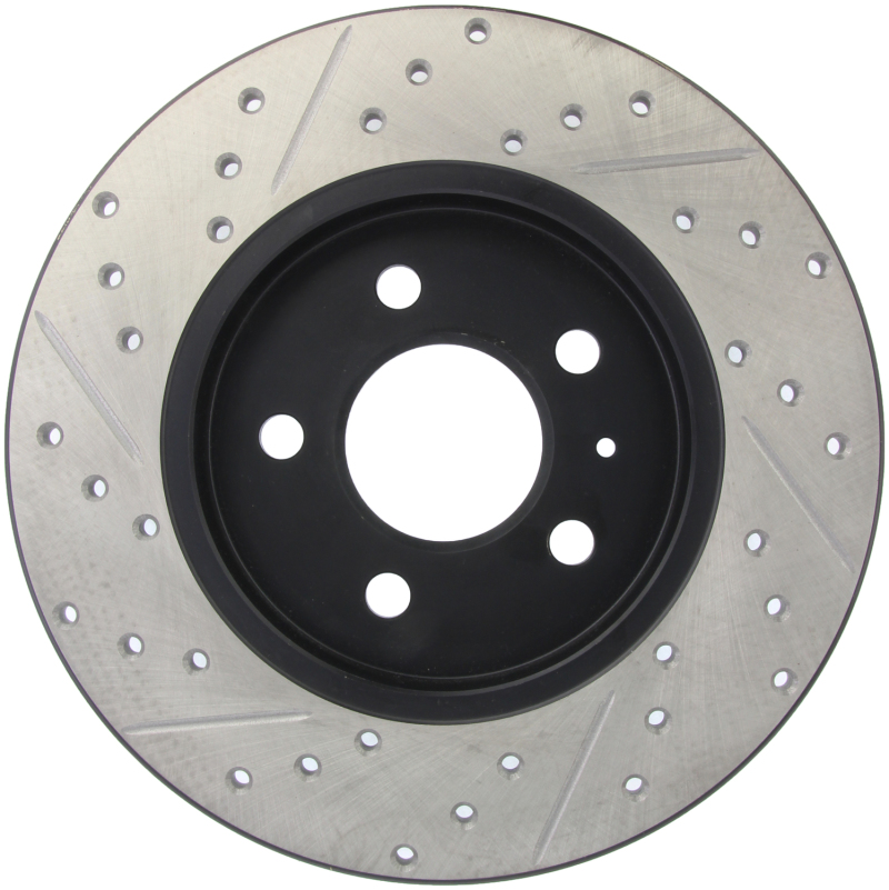 Audi A4 Brake Rotors (1) - Rear Left - Stoptech - Slotted & Drilled Sport - Black E-Coated - `01-`09