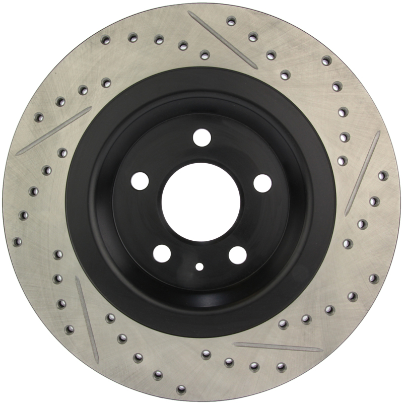 Audi S4 Brake Rotors (2) - Rear Right - Stoptech - Drilled/Slotted - Black - 2010