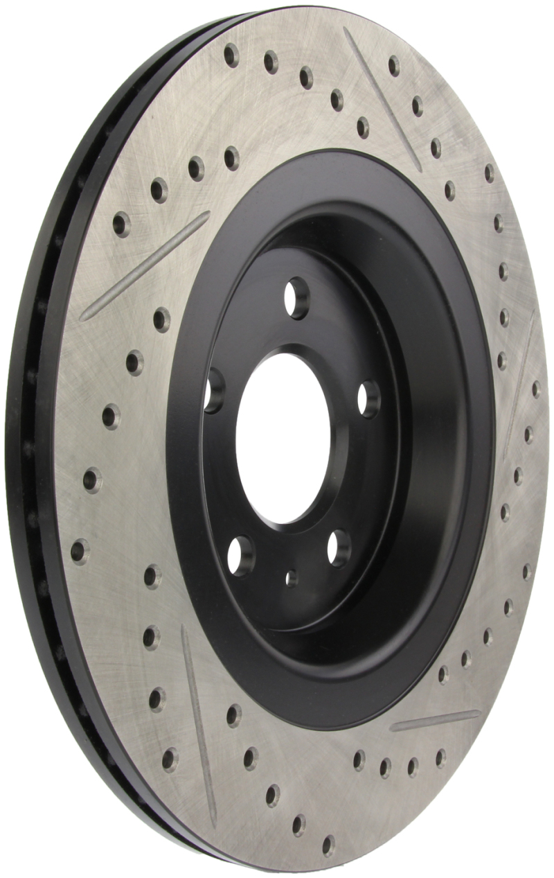 Audi S4 Brake Rotors (2) - Rear Right - Stoptech - Drilled/Slotted - Black - 2010