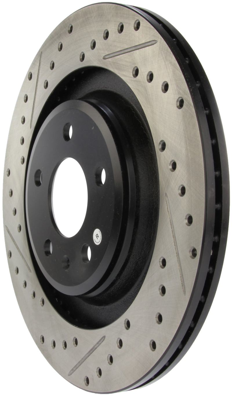 Audi S4 Brake Rotors (2) - Rear Right - Stoptech - Drilled/Slotted - Black - 2010