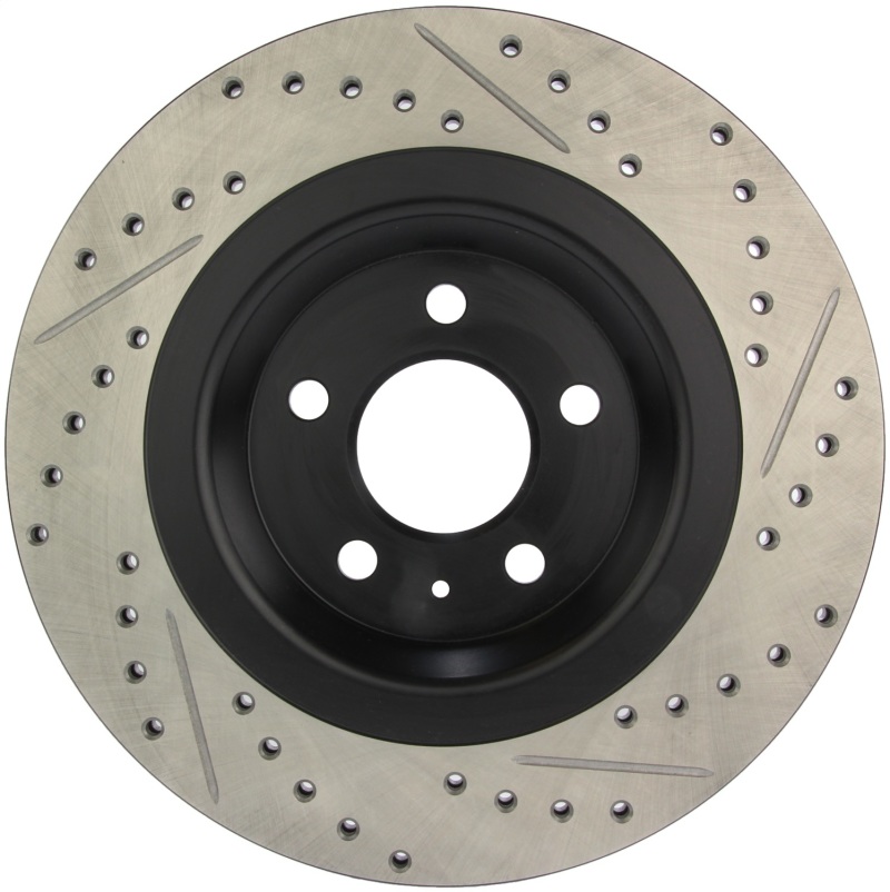Audi S4 Brake Rotors (2) - Rear Right - Stoptech - Drilled/Slotted - Black - 2010