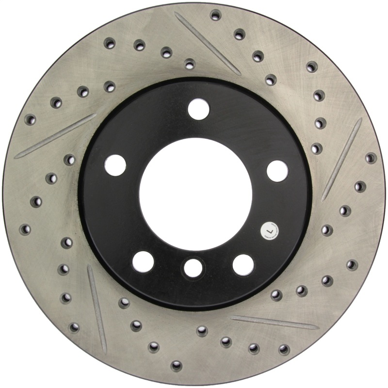 BMW Z4 Brake Rotor (1) - Front Left - Stoptech - Drilled & Slotted - Black - `03-`06