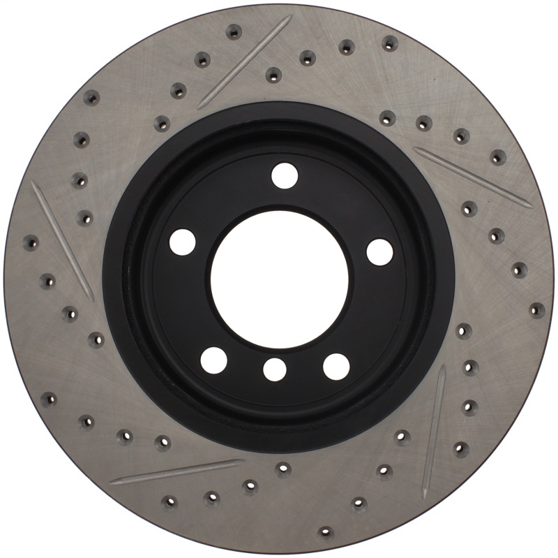 BMW 325xi Brake Rotor (1) - Front Left - Stoptech - Drilled & Slotted - Black - `01-`05