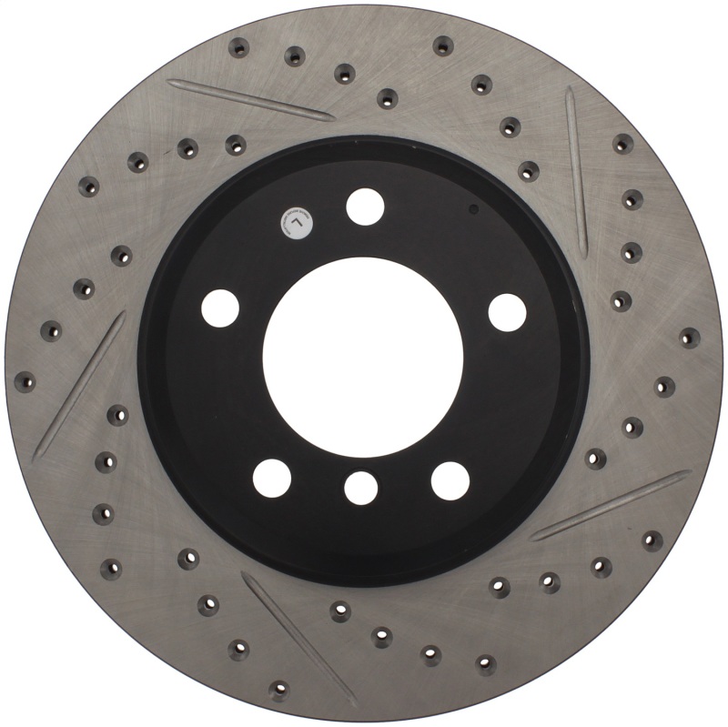 BMW Z4 Brake Rotor (1) - Front Left - Stoptech - Drilled & Slotted - Black - `03-`08