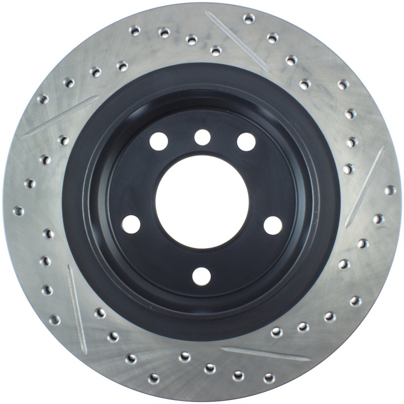 BMW 325i Brake Rotor (1) - Rear Right - Stoptech - Drilled & Slotted - Black E-Coated - `01-`05