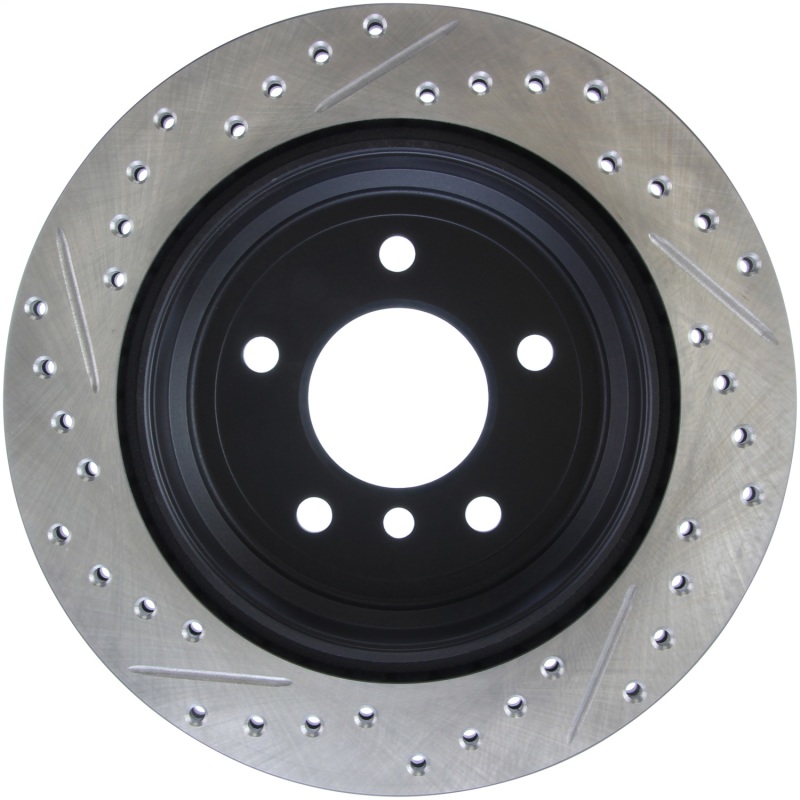 BMW X1 Brake Rotor (1) - Rear Left - Stoptech - Drilled & Slotted Sport Rotor - Black - `10-`15