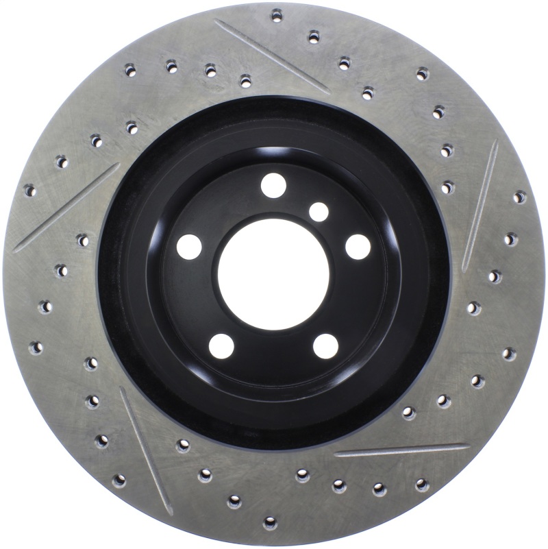 BMW X3 Brake Rotor (1) - Rear Right - Stoptech - Slotted & Drilled - Black - `11-`17