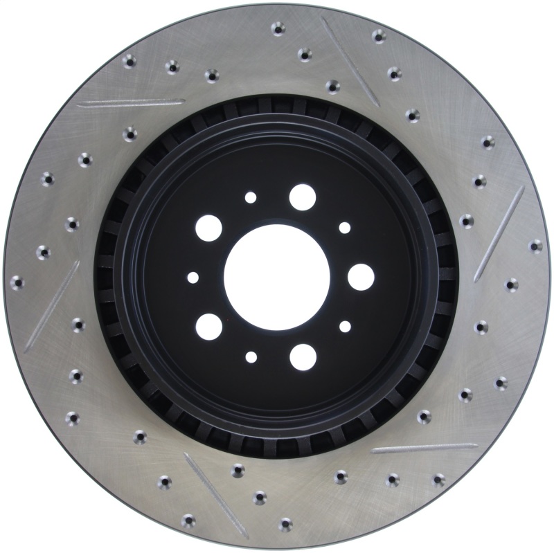 Volvo S60 Brake Rotor (1) - Rear Right - Stoptech - Drilled/Slotted Sport - Black - `04-`07