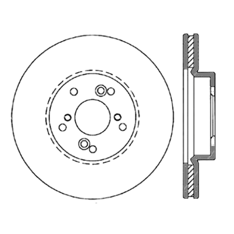 Honda Pilot Brake Rotor (1) - Front Left - Stoptech - Drilled & Slotted - `03-`08