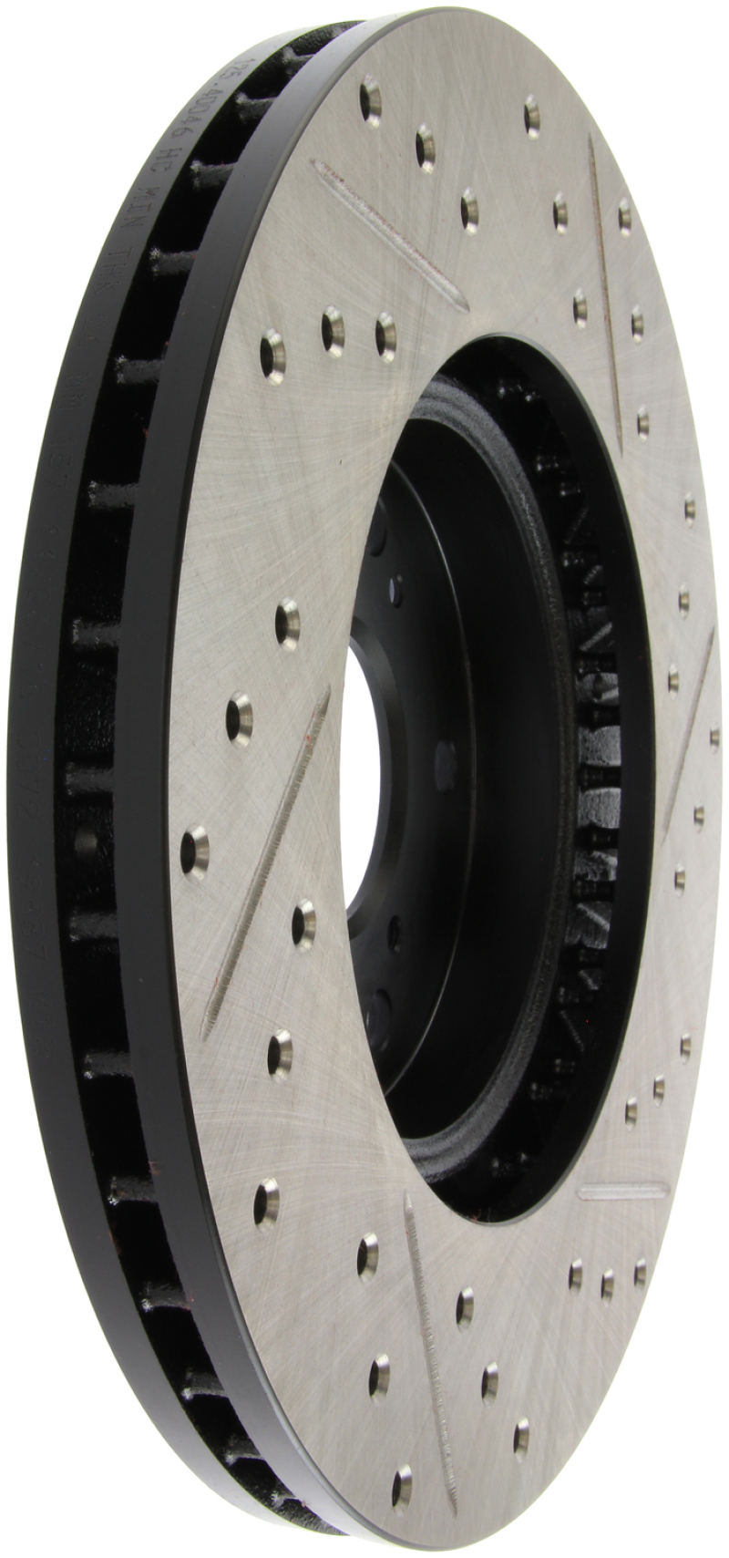 Honda Odyssey Brake Rotor (1) - Front Right - Stoptech - Drilled & Slotted - Black - `99-`04