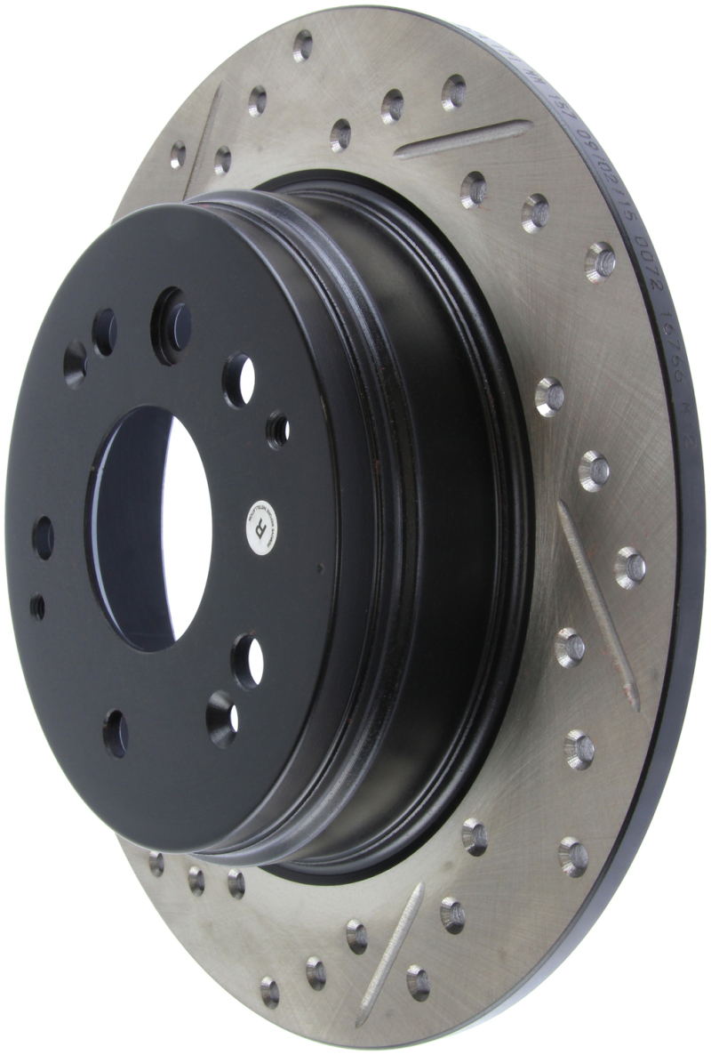 Honda Element Brake Rotors (1) - Rear Right - Stoptech - Slotted & Drilled - Black - `03-`11