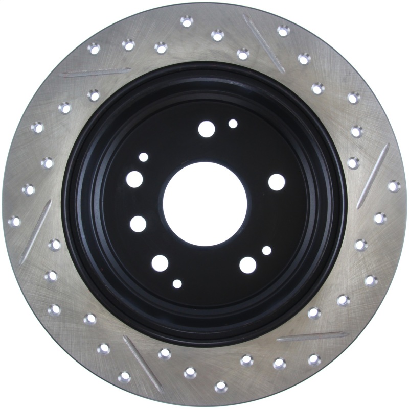 Honda Element Brake Rotors (1) - Rear Right - Stoptech - Slotted & Drilled - Black - `03-`11
