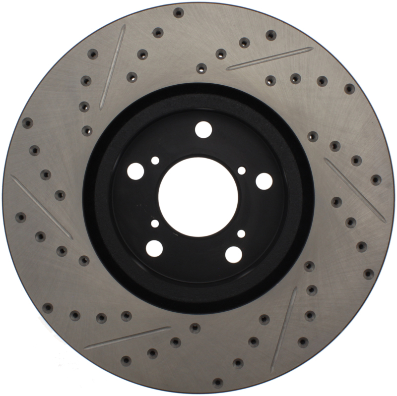 Honda Pilot Brake Rotor (1) - Front Left - Stoptech - Slotted & Drilled - Black - `09-`15