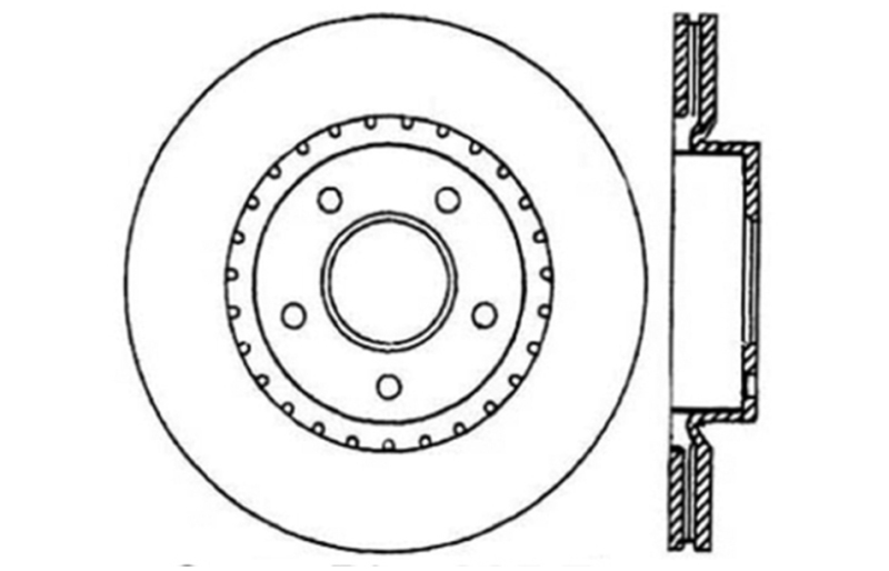 Infiniti G35 Brake Rotor (1) - Front Left - Stoptech - Slotted & Drilled - Black - `02-`05
