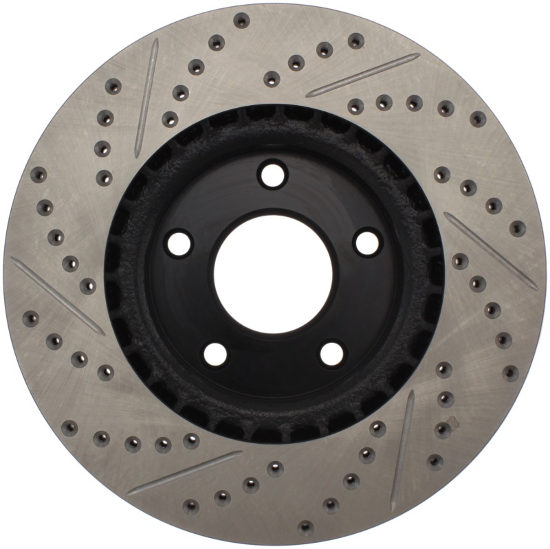 Infiniti G35 Brake Rotor (1) - Right Front - Stoptech - Slotted & Drilled Sport Rotor - Black - `02-`05