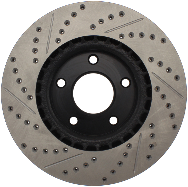 Infiniti G35 Brake Rotor (1) - Right Front - Stoptech - Slotted & Drilled Sport Rotor - Black - `02-`05