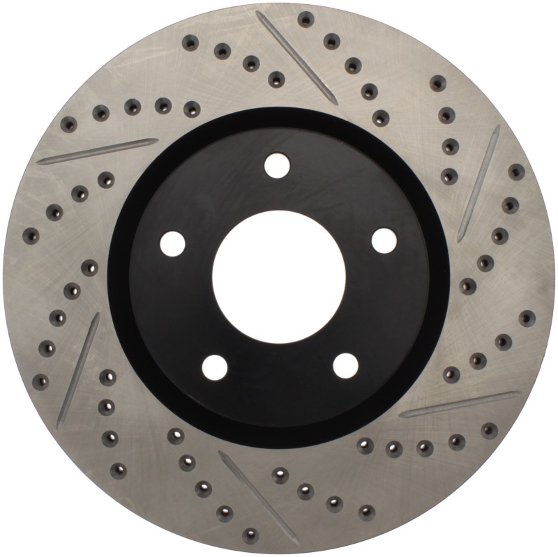 Infiniti G35 Brake Rotor (1) - Right Front - Stoptech - Slotted & Drilled Sport Rotor - Black - `02-`05