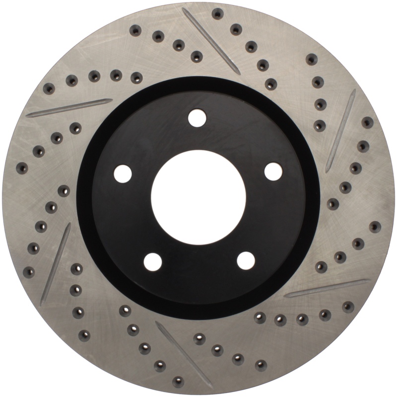 Infiniti G35 Brake Rotor (1) - Right Front - Stoptech - Slotted & Drilled Sport Rotor - Black - `02-`05
